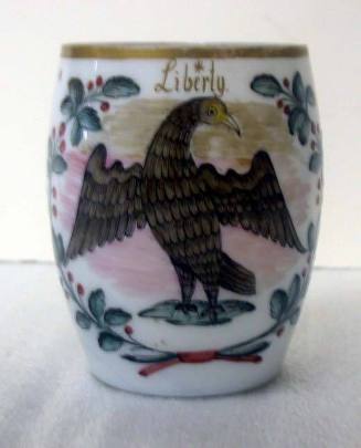 Bristol Glass Cup: Liberty Over Eagle, Surrounded by a Laurel Wreath