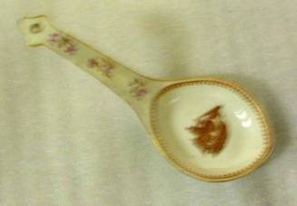 Serving Spoon with Ship Decorations in the Center of the Bowl
