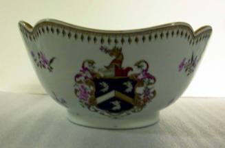 Salad Bowl with Armorial Decorations and Spring Flowers