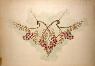 Design for a Pendant with Branches, Leaves and Berries