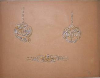 Design for Two Floral Pendants and a Bracelet