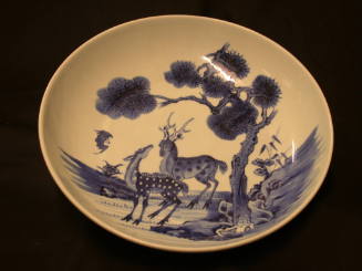 Plate decorated with a Landscape and Deer