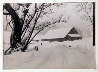 Highway and Farm During a Snowstorm near Barnard, Windsor County, Vermont