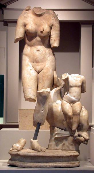 Aphrodite Pudica with Eros Astride a Dolphin