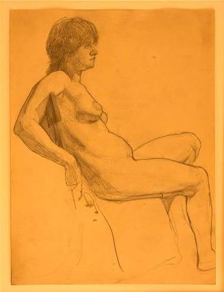 Untitled (Seated Nude Female in Profile)
