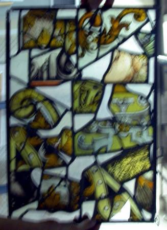 Stained Glass Fragments Mounted Together