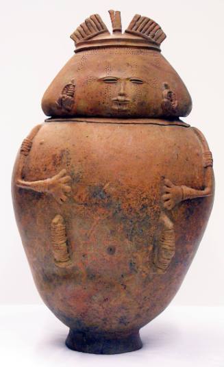Anthropomorphic Effigy Burial Urn with Cover