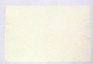 Sheet of beige hand-made paper,  with Dard Hunter Watermark