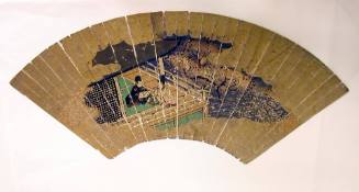 Fan Painting: Scene from "Tale of Genji"