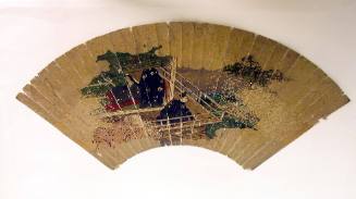 Fan Painting: Scene from "Tale of Genji"