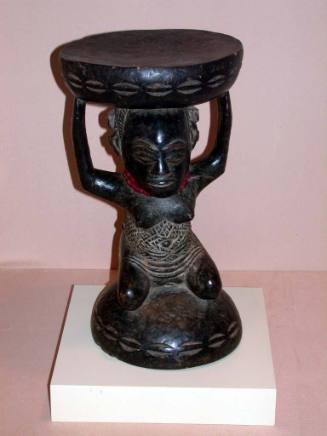 Throne / Stool with a Caryatid Female Figure