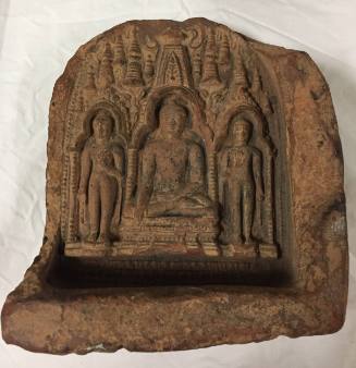 Saccha with Three Buddhas in Architectural Settings