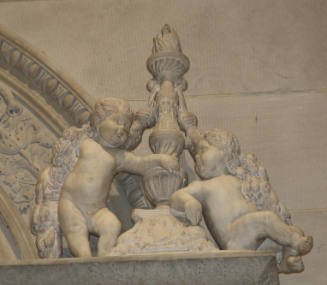 Two Putti (Cherubs) Supporting a Lamp