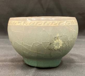 Cup with Inlaid Chrysanthemum and Scroll Design