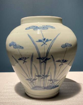 Jar with Orchid Design