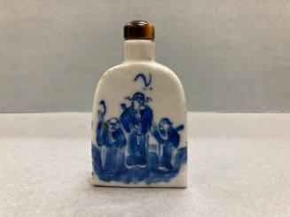 Snuff Bottle with Stopper,  Design of Three Sages