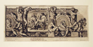 Anchises, Dione, and Aeneas (centre); Salmacis and Hermaphroditus (left); Pan and Eros (right)