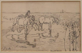 Untitled (Horses at a waterhole)