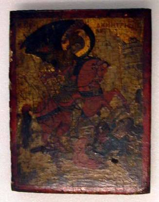 Icon of St. Demetrios slaying Skylogiannis ( the Bulgarian General)