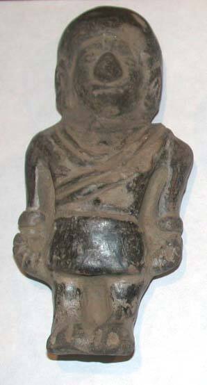 Human Effigy Figure Holding Offering Bowl