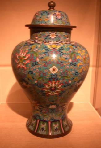 Jar with Design of Lotus Flowers