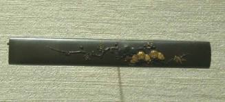 Kozuka Handle with design of Hawthorne Blossoms and Branch