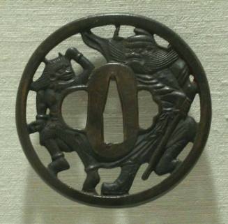 Tsuba with Design of Zhong Kuai Fighting with a Demon
