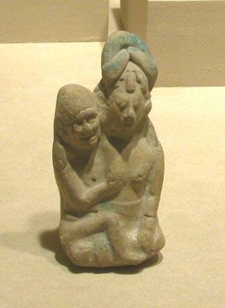 Ocarina Depicting An Old Deity And Young Woman