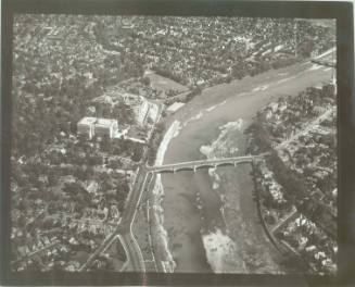 Untitled (Aerial view of the Great Miami River and The Dayton Art Institute, Dayton, Ohio)