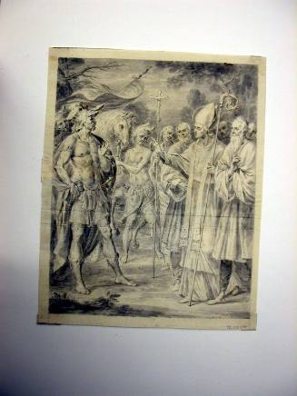 Saint Benedict Crispus and the  Patrician, Domino Achilli Crispus (Preparatory Design for an Engraving)