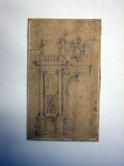 Study for a Triumphal Arch or Gateway Ornamented with a Papal Coat-of-Arms