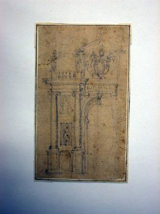 Study for a Triumphal Arch or Gateway Ornamented with a Papal Coat-of-Arms