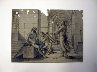 Christ (?) Speaking to Two Manacled Prisoners