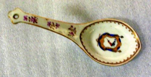 Serving Spoon with Armorial Decoration in the Center of the Bowl