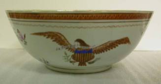 Large Bowl Decorated with the American Eagle and Sprigs of Flowers