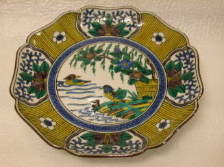 Plate with Flower and Bird Design