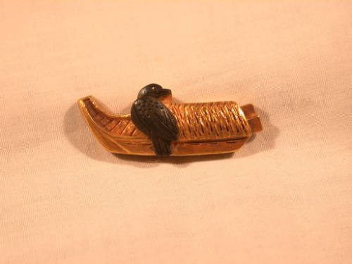 Menuki in the Form of a Punt with Crow