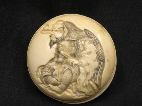 Manju-type Netsuke with Tengu