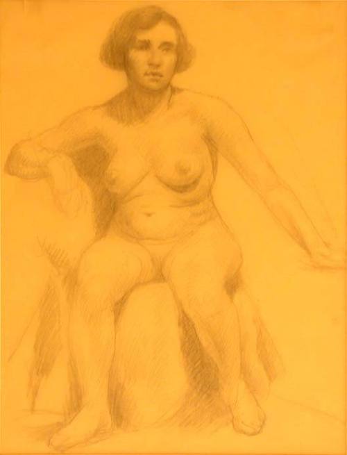 Untitled (Seated Nude Woman)