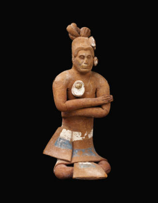 Seated Nobleman With Striped Loincloth And Hip Wrap