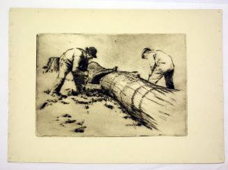 Two Men Sawing a Log