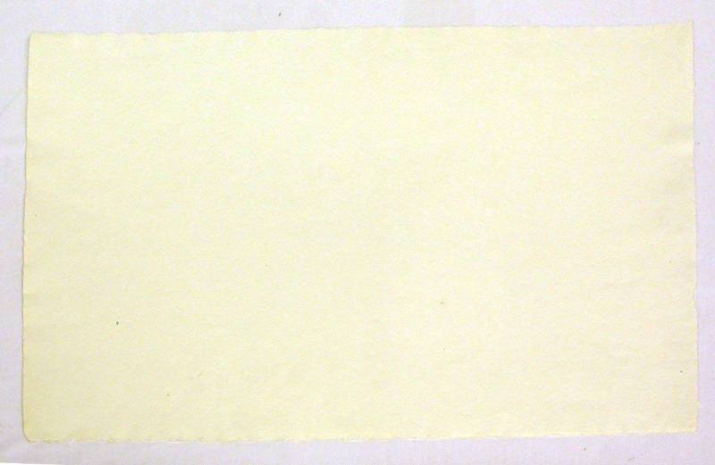 Sheet of beige hand-made laid paper with Dard Hunter Watermark