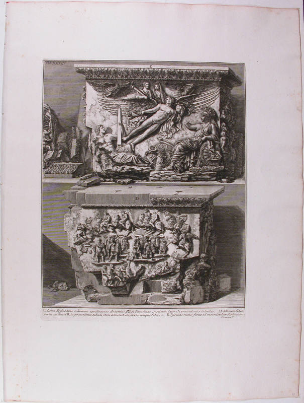 Latus Stylobatae Columae Apotheoseos A Pii Et Faustinae, plate XXXIII.