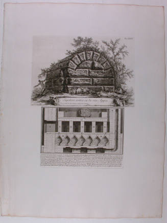 From Antichita d'Albano di Castel, Descrizione e disegno dell'Emissario del lago di Albano, or Due Spelinche Ornate Dagli Antichi Sulle Eive del lago di Albano