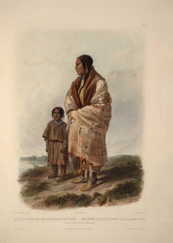 Dacota Woman and Assiniboin Girl