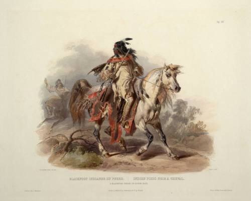 A Blackfoot Indian on horse-back