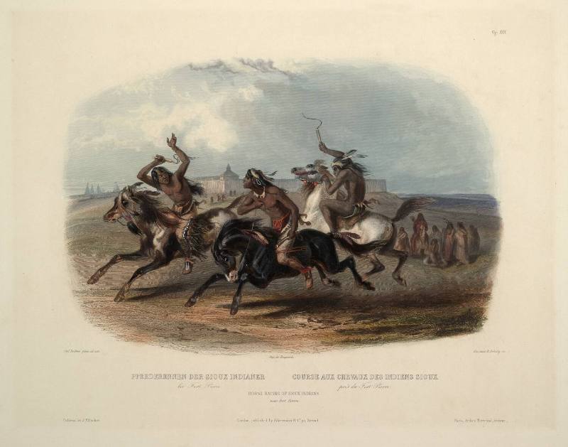 Horse Racing of Sioux Indians near Fort Pierre