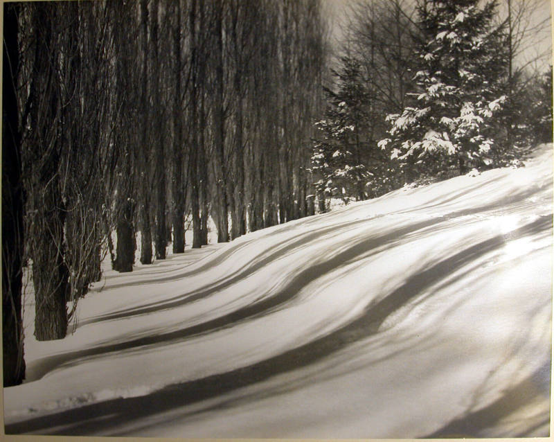 Snowy Landscape with Hills and Trees