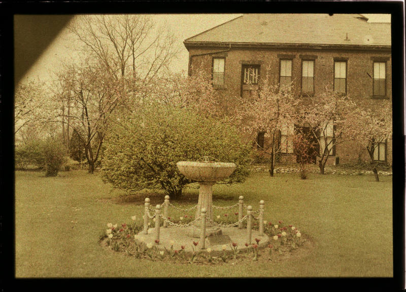 Jane Reece's Fountain with House in Background