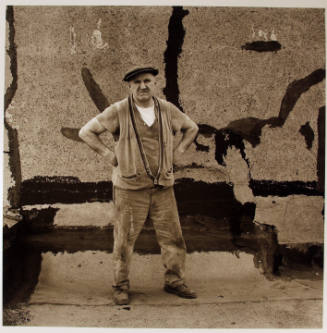 Worker on the roof of the Beekman building, from the Destruction of Lower Manhattan